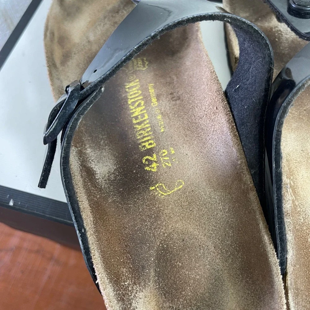 Birkenstock Gizeh Mix Match Black Leather Thong Sandals Women's 40 EU/42 EU